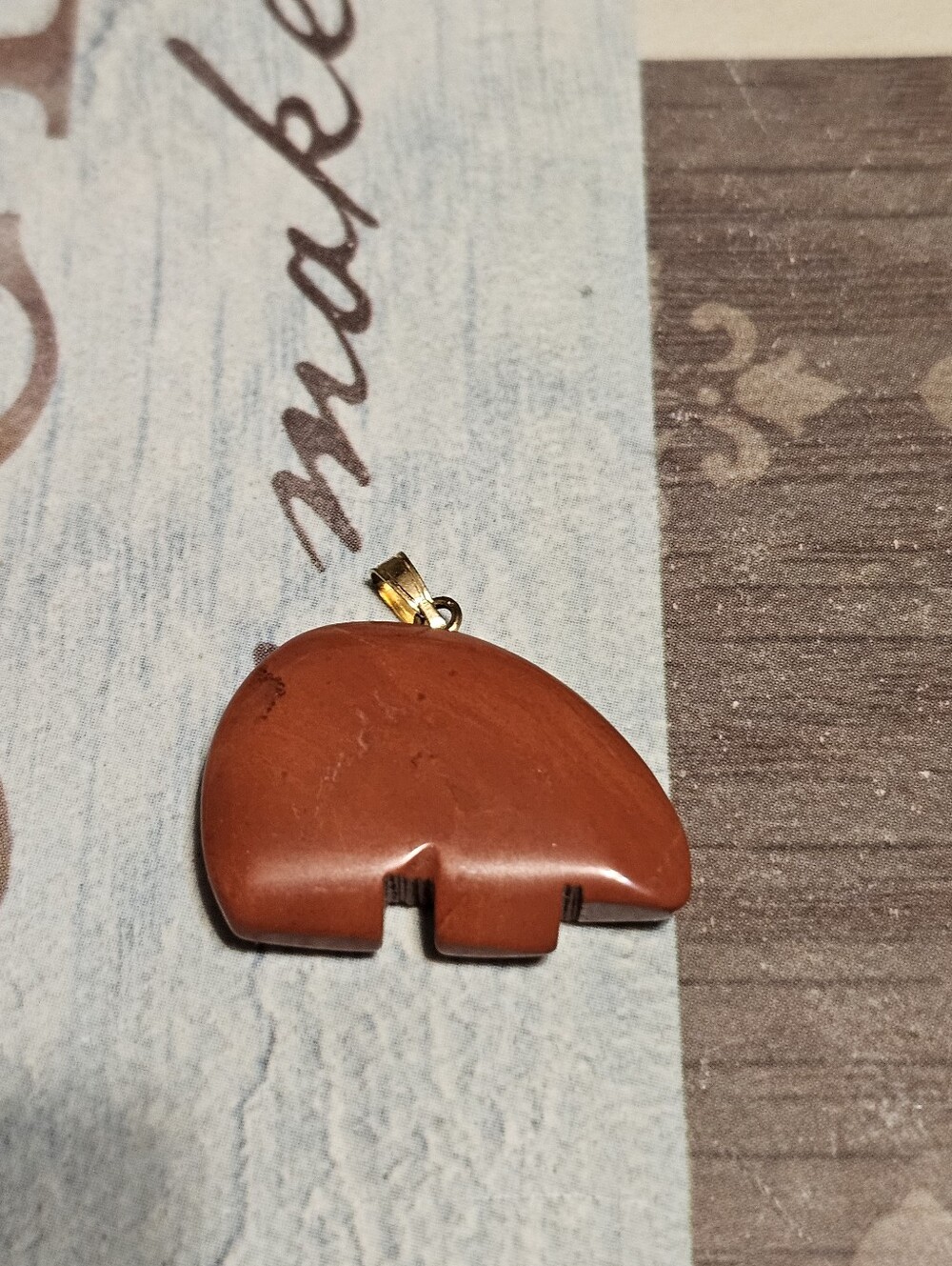 Gold Tone Red Stone Pendant